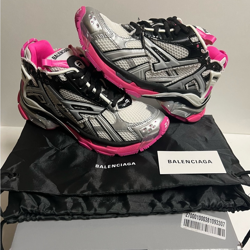 Balenciaga Runners Sneakers Gray Black Pink EU 37 Platform Trainer Track Size 7